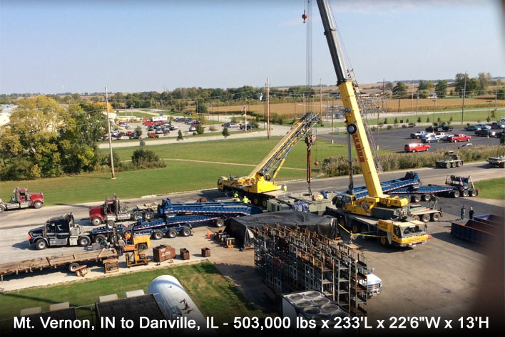 Mt. Vernon, IN to Danville, IL - 503,000 lbs x 233'L x 22'6"W x 13'H