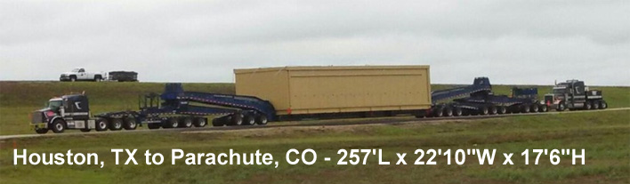 Houston, TX to Parachute, CO - 257'L x 22'10"W x 17'6"H